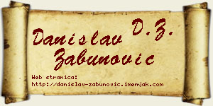 Danislav Zabunović vizit kartica